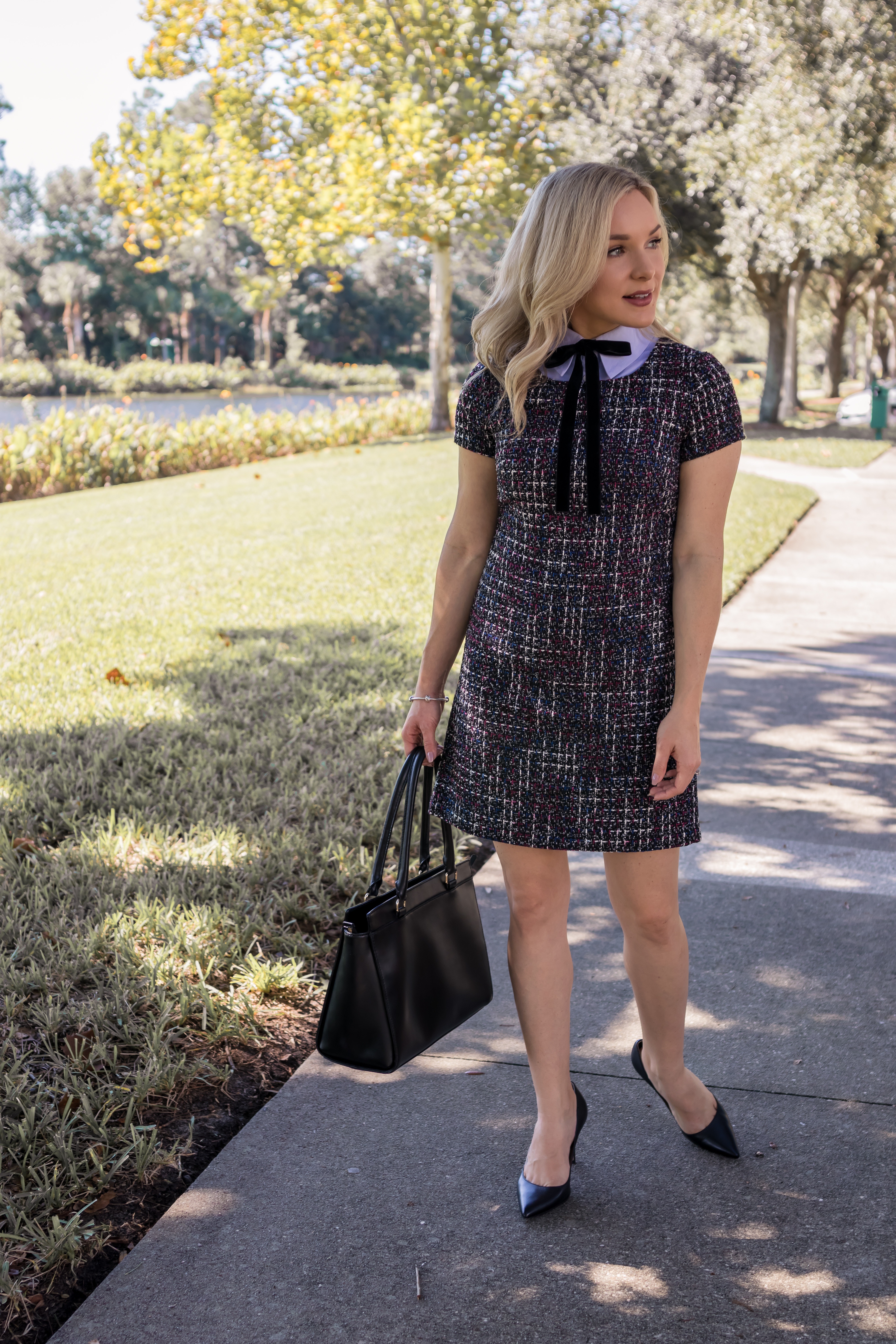 Summer Wind: Tweed Coat and Shift Dress for Fall