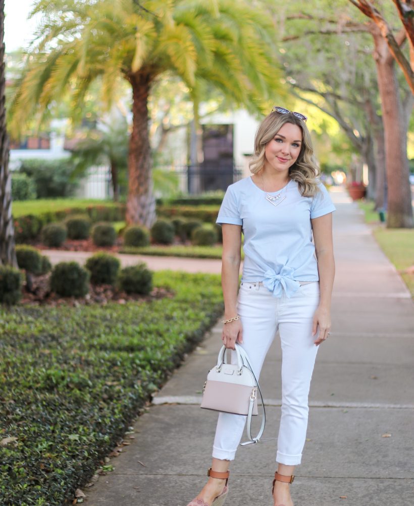 how to wear white denim