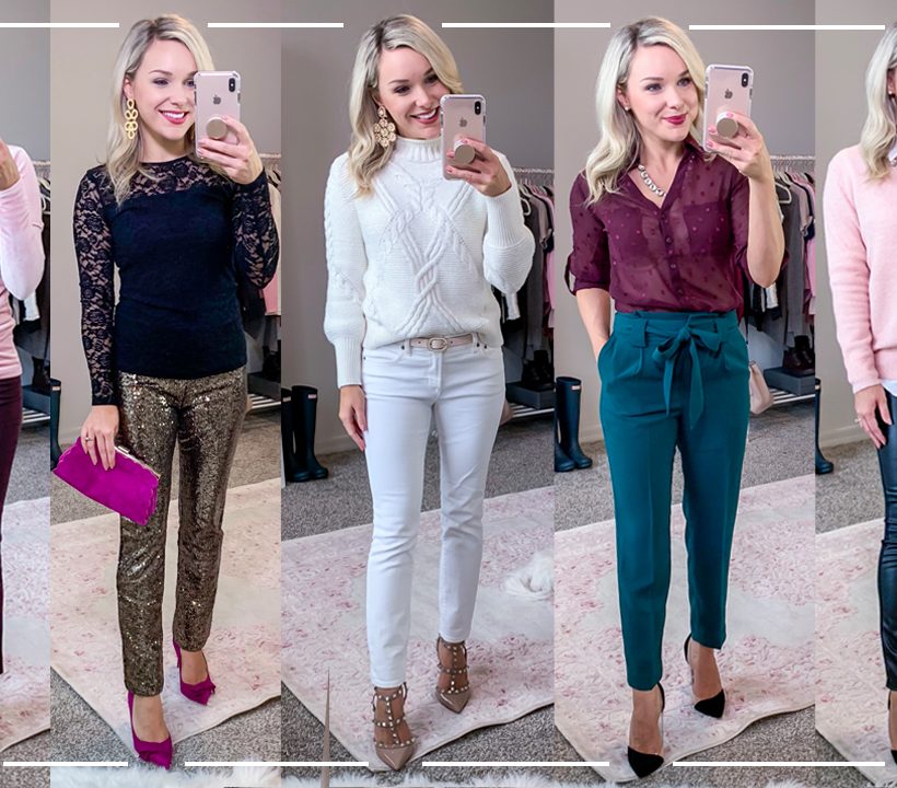 how to style pants for christmas holiday season outfit ideas